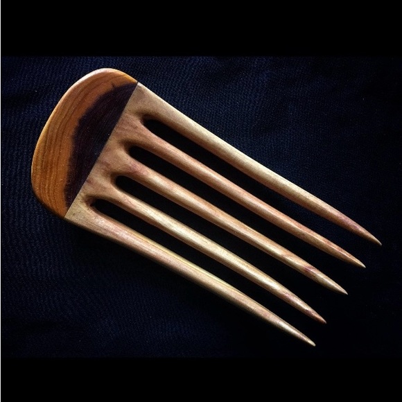 Hand carved Wood Hair Fork - Picture 7 of 12
